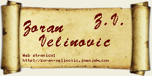 Zoran Velinović vizit kartica